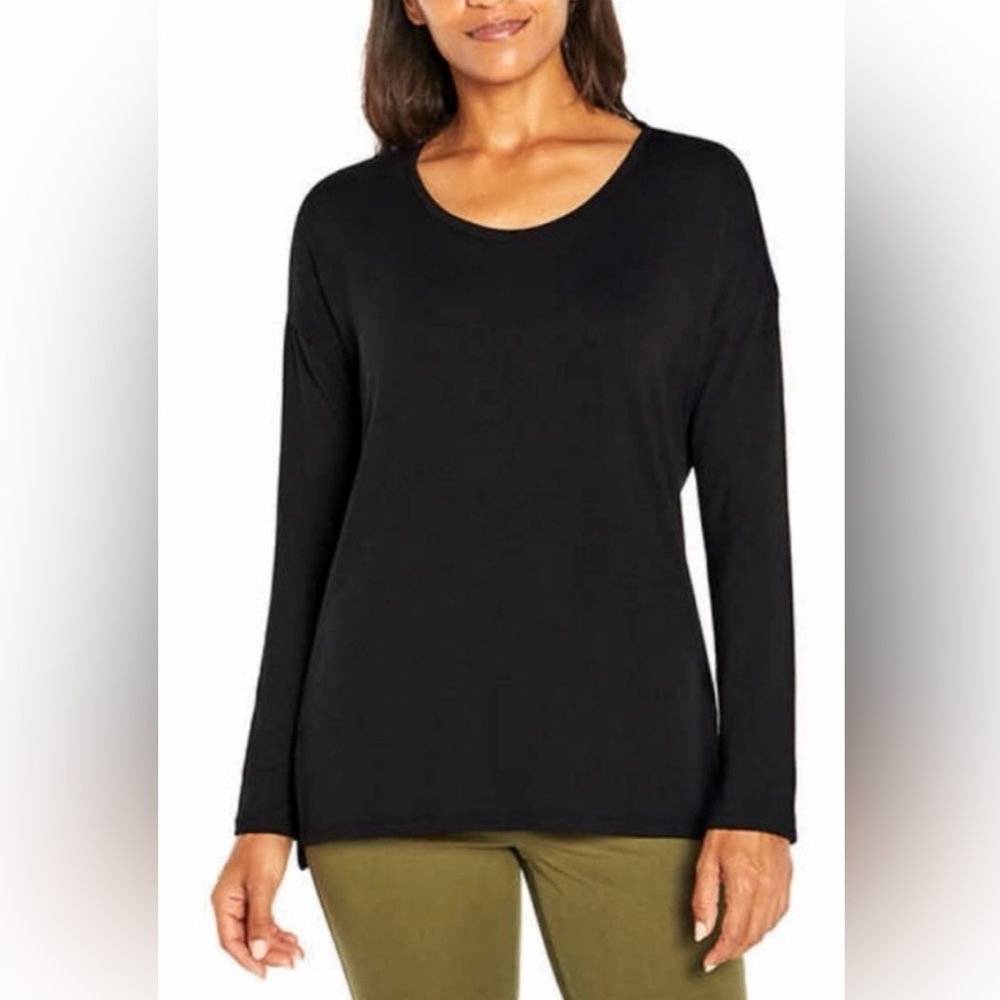 NWT Banana Republic Black Long Sleeve Top sz L